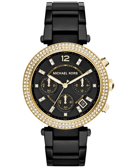 michael kors black watches women|black mk watch women's.